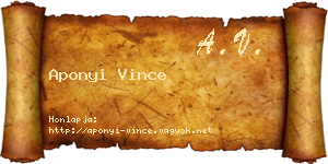 Aponyi Vince névjegykártya